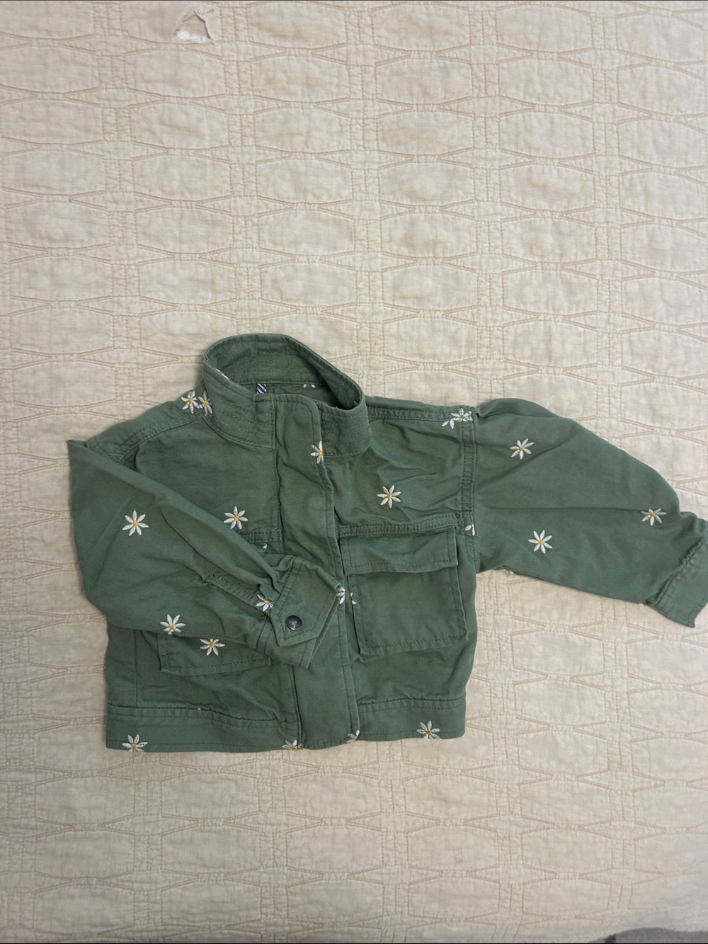 Gap Olive Green Daisy-Embroidered Jacket